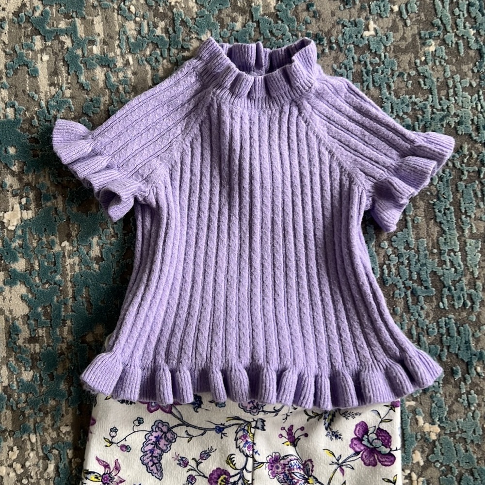 Janie and Jack 6-12 Months Girls Pullover Short Sleeve Sweater